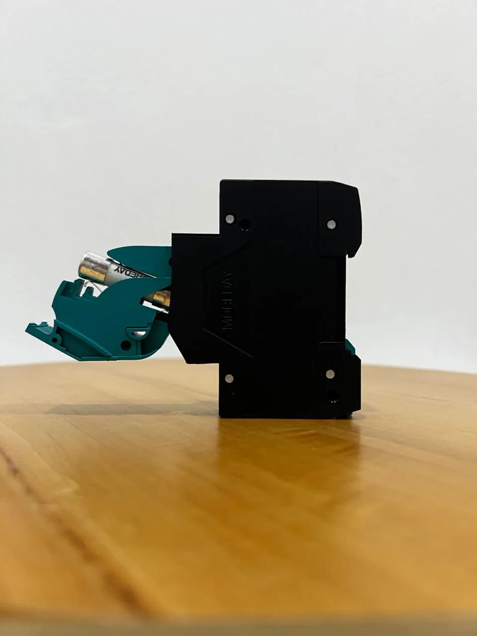 MOREDAY 10x38 gPV DC fuse link shown in an open PV fuse holder